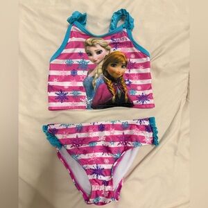 Disney Frozen Elsa & Anna Pink and Teal Frozen Girls Two-Piece Bikini